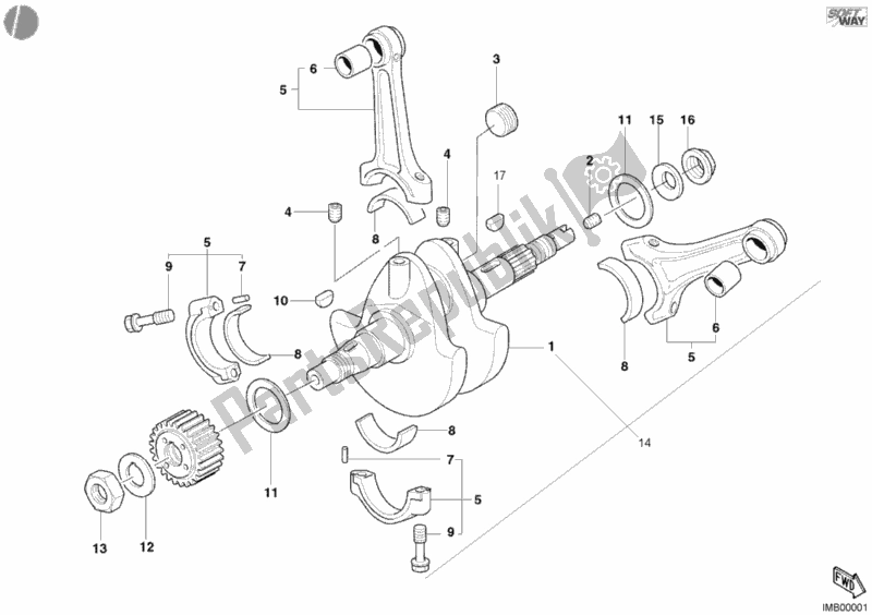 Tutte le parti per il Albero A Gomiti del Ducati Supersport 900 S 2002
